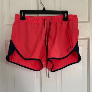 Reebok Coral Pink Running Shorts with Navy Trim